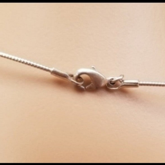 VINTAGE YELLOW POLKA DOT CERAMIC PENDANT & SILVERTONE WIRE COLLAR NECKLACE - Picture 5 of 5